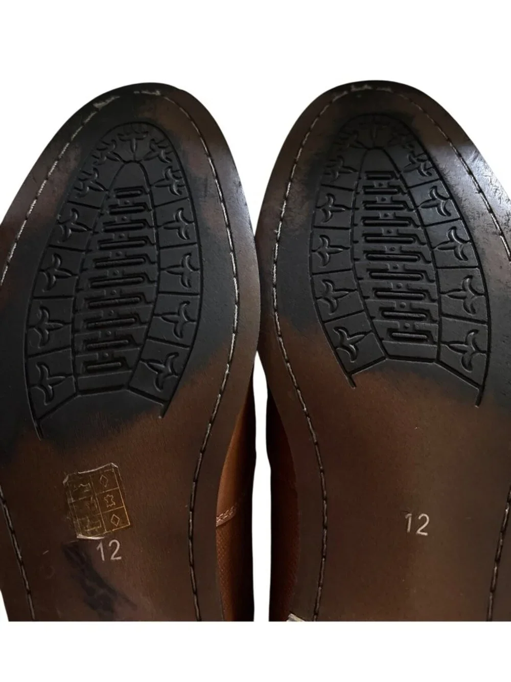 Bruno Marc Brown Leather Oxford Dress Shoes Brogue Size 12 Mens Formal Lace-Up
